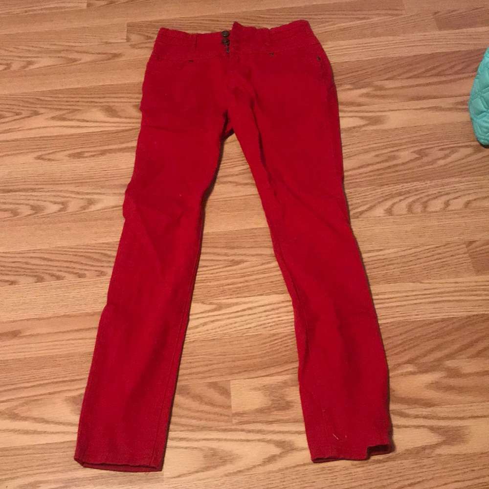 Red Skinny High wasted Jeans